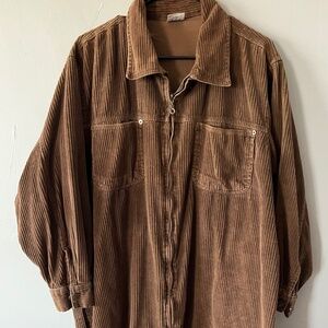 Vintage Women’s Brown Corduroy Jacket Full Zip Sz 20/40 Plus XXL